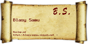 Blasy Samu névjegykártya
